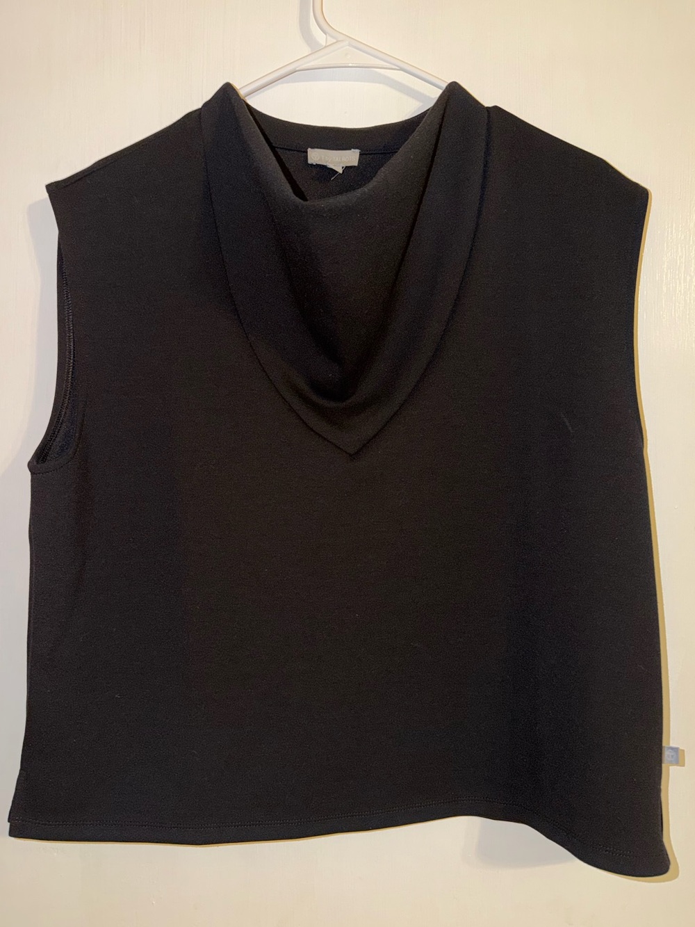 T by Talbots Black Sleeveless Cowl Neck Top